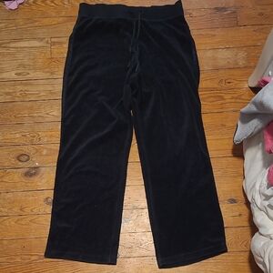 St. John's Bay Womens Black Wide Leg Velvet Pants